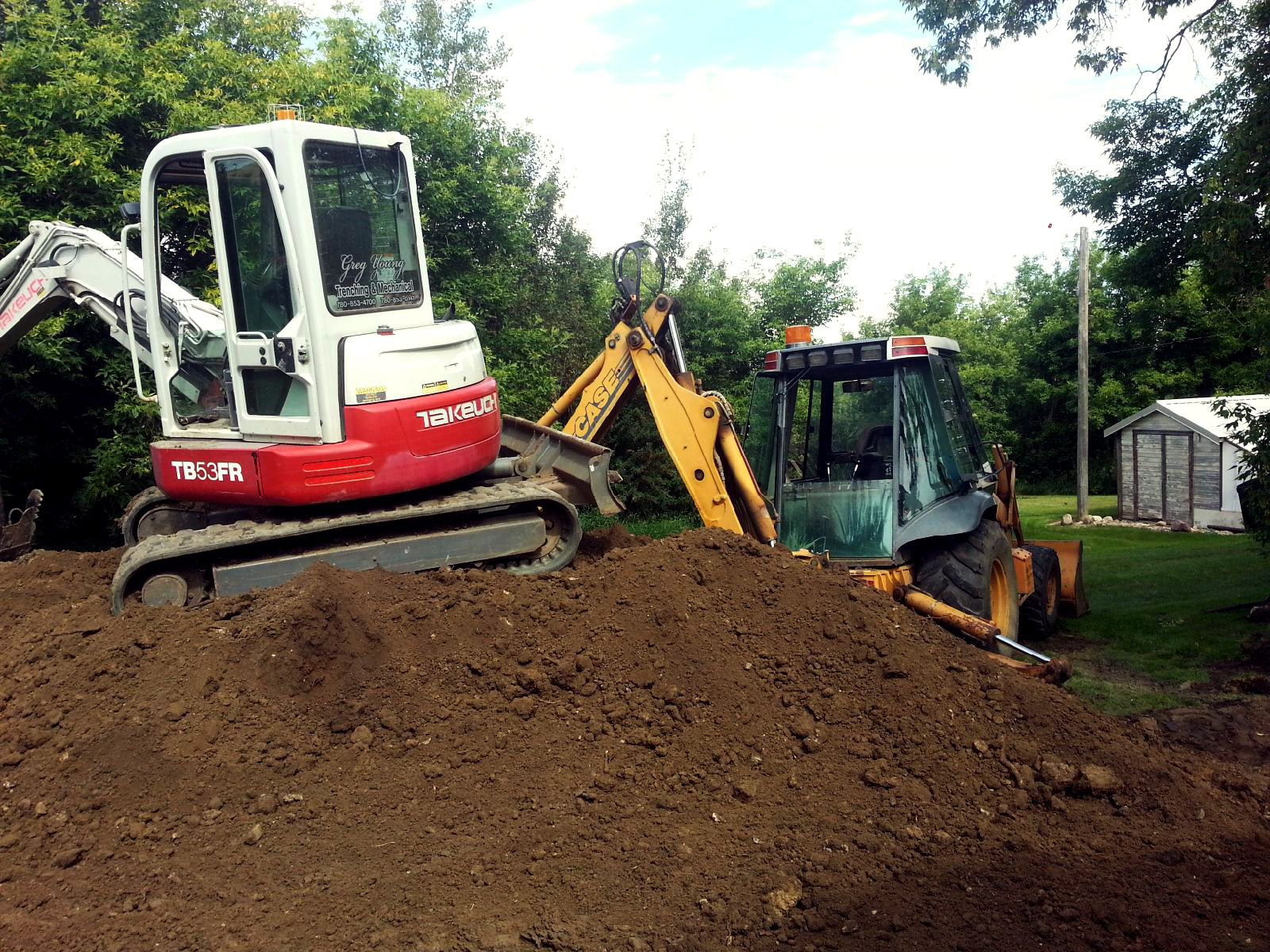 Preparing a basement foundation.